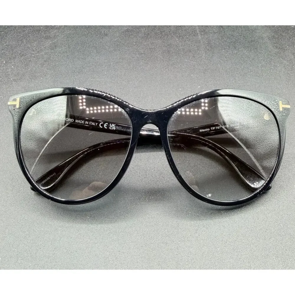 Tom Ford TF787 Maxim Black Cat Eye Sunglasses 59-16 Italy frames